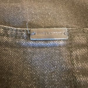 SKINNY-FIT JEANS IN SILVER-COATED BLACK STRETCH DENIM